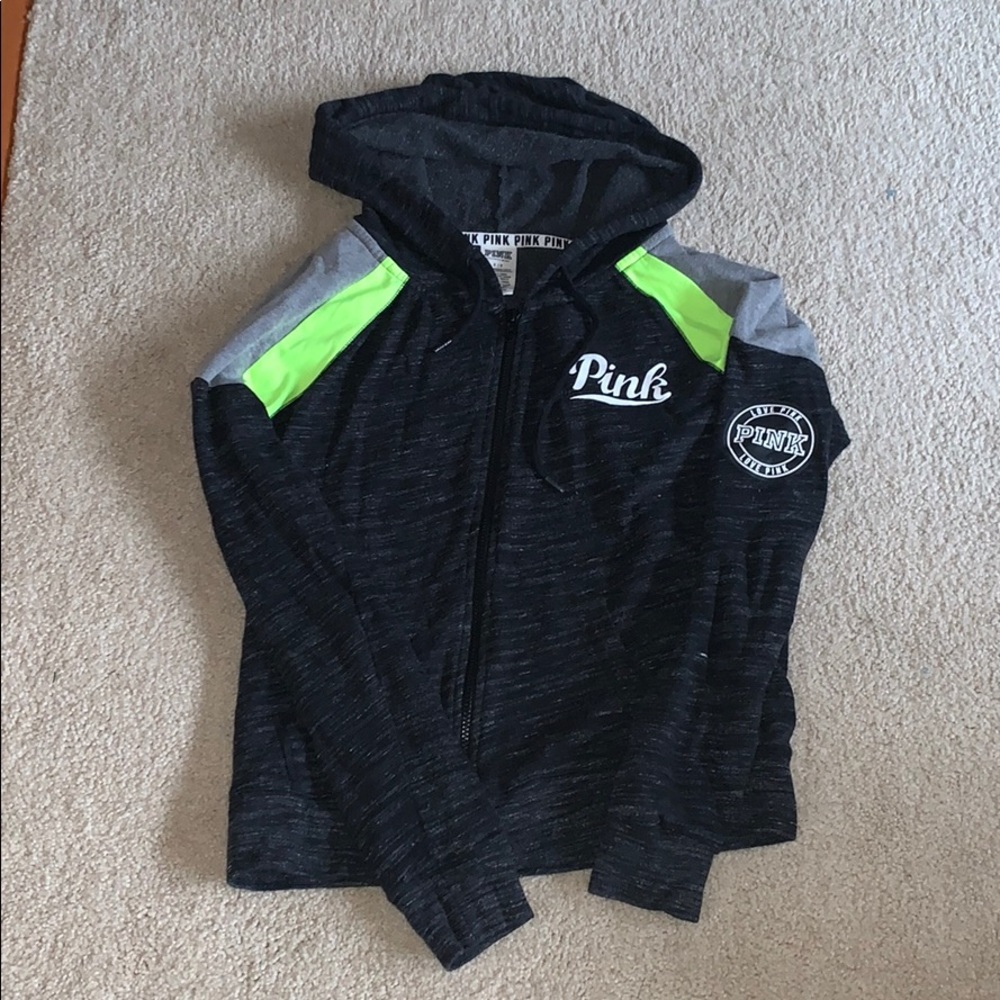 PINK Neon Zip-Up Hoodie